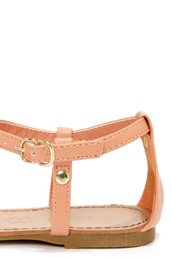 metro solid peach sandals