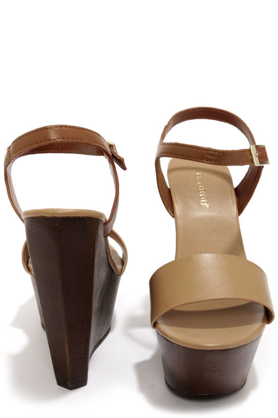 BAMBOO Daff 05 Open Toe Platform Wedge Sandals