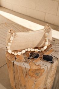 Jamie Bone Raffia Shoulder Bag 1