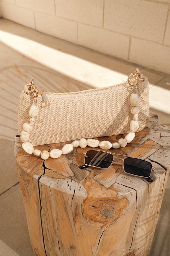 Jamie Bone Raffia Shoulder Bag 1