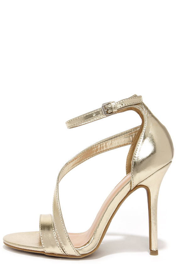 Dance with Somebody Gold Dress Sandals