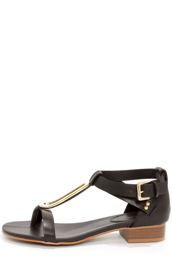 Chic Black Sandals - Metal Plated Sandals - Thong Sandals - $57.00 - Lulus