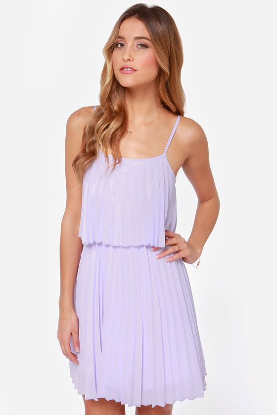 lavender pleated dress