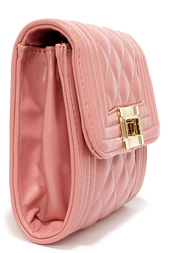 Chic Blush Pink Purse Quilted Purse Gold Chain Purse 31.00