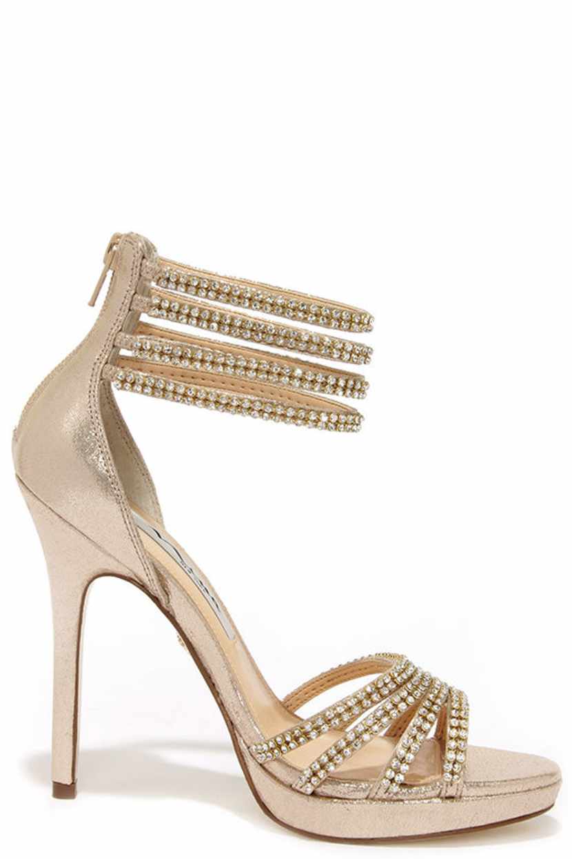 fergie gold dress Badgley Mischka Fergie
