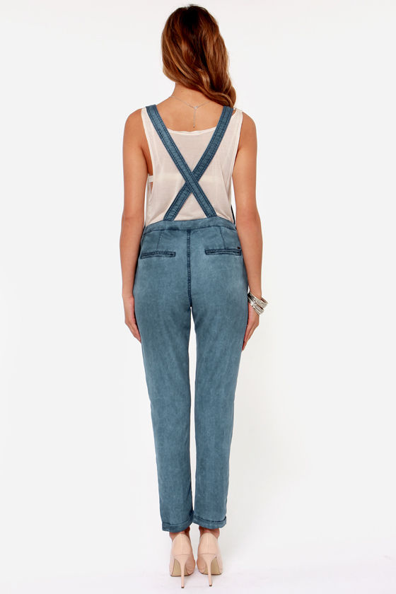 Obey Alexia Blue Overalls Chambray Overalls 98.00