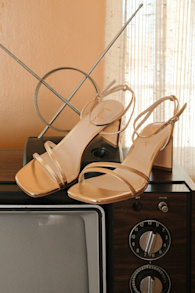 Loxley Gold Ankle Strap High Heel Sandals 1
