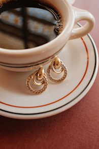 Radiant Cuteness Gold Textured Door Knocker Earrings 1