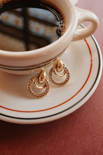 Radiant Cuteness Gold Textured Door Knocker Earrings 1