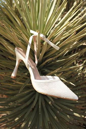 Latasha Ivory Sequin Pointed-Toe Ankle Strap Pumps 1