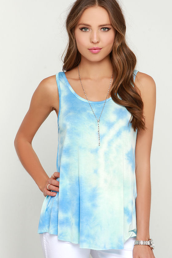 Cute Blue Tie-Dye Top - Tank Top - $27.00 - Lulus