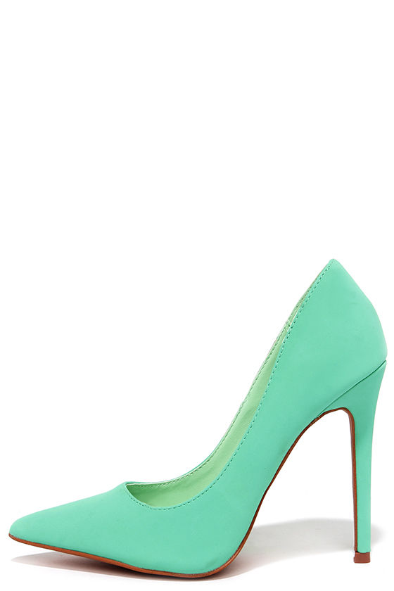 mint green pumps