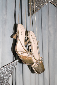 Senna Gold Strappy Lace-Up High Heel Sandals 1