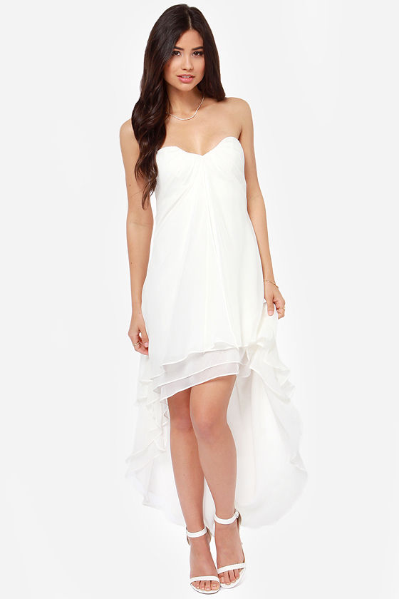 Beautiful Ivory Dress - White Dress - Strapless Dress - $81.00 - Lulus