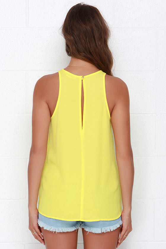 Yellow Top Sleeveless Top Tank Top 25.00