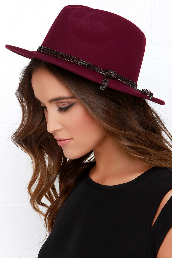 burgundy wool hat