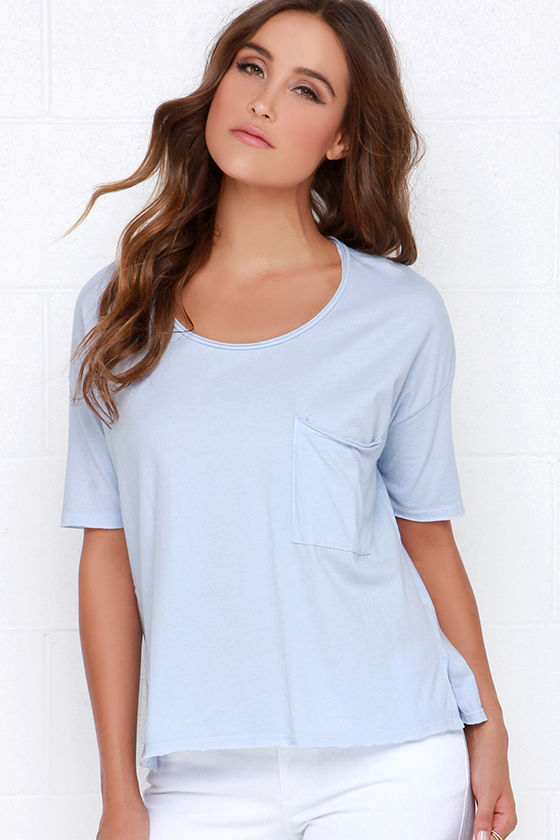blue oversized graphic tee