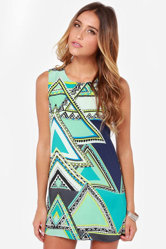 blue silk shift dress