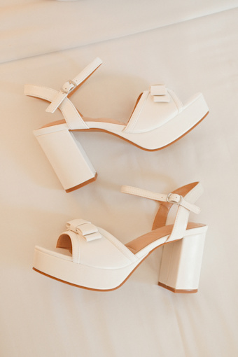 Iggy White Platform Ankle Strap High Heel Sandals 1