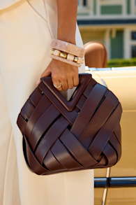 Aarya Brown Woven Crossbody Bag 1