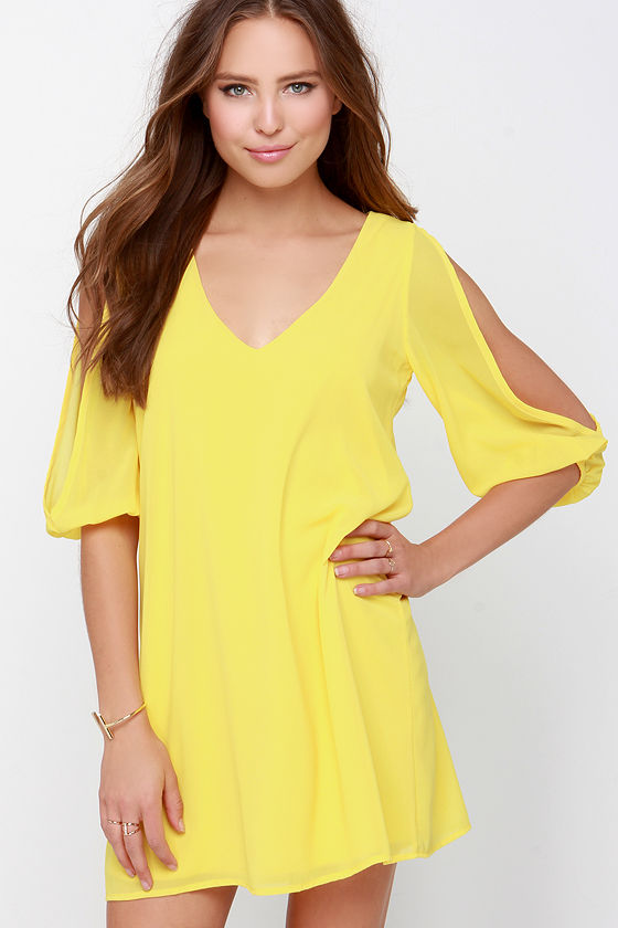 Shifting Dears Yellow Long Sleeve Dress 1