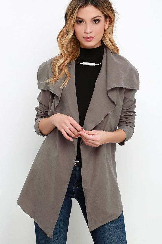 Washed Grey Jacket OpenFront Jacket 62.00