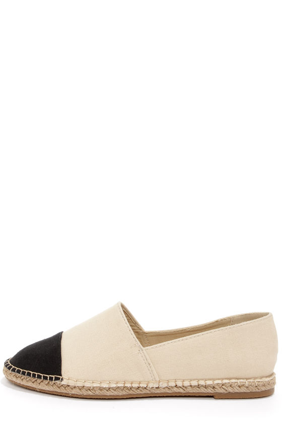 Cute Espadrille Flats - Canvas Slip-Ons - Color Block Flats - $23.00 ...