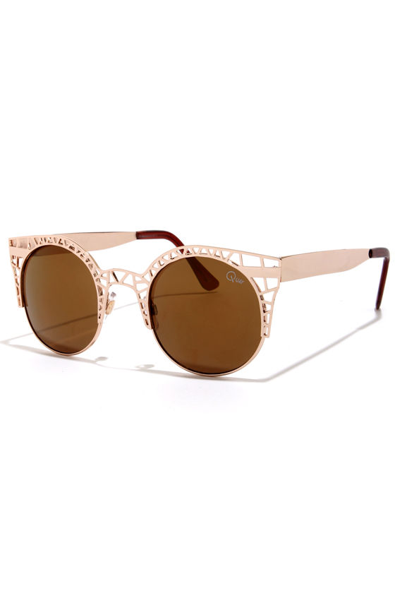 Quay Fleur - Gold Sunglasses - Cutout Sunglasses - $45.00