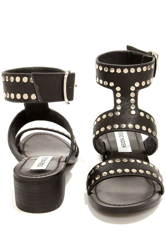 steve madden black heels with studs