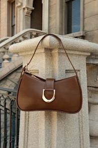 Oh-So Chic Brown Buckle Shoulder Bag 1