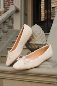 Milo Beige Textured Ballet Flats 1