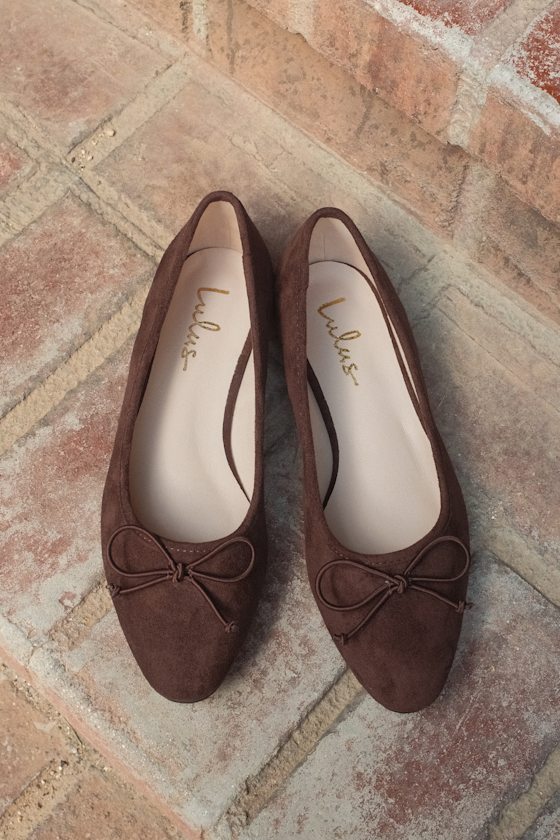 Milo Chocolate Brown Suede Ballet Flats 1