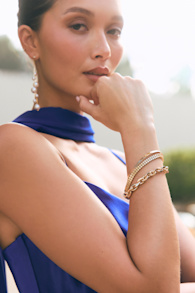 Crystal Gold Rhinestone Layered Bracelet 1