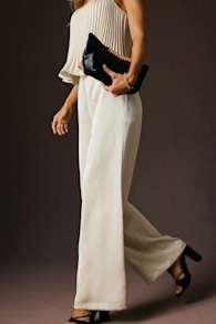 Caspian Cream Satin Wide-Leg Pants 1