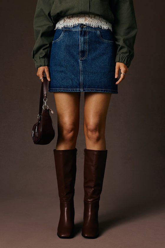 Dayton Medium Wash Denim Mini Skirt 1