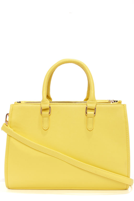 Bright Yellow Handbag Tote Bag Vegan Purse 43.00 Lulus