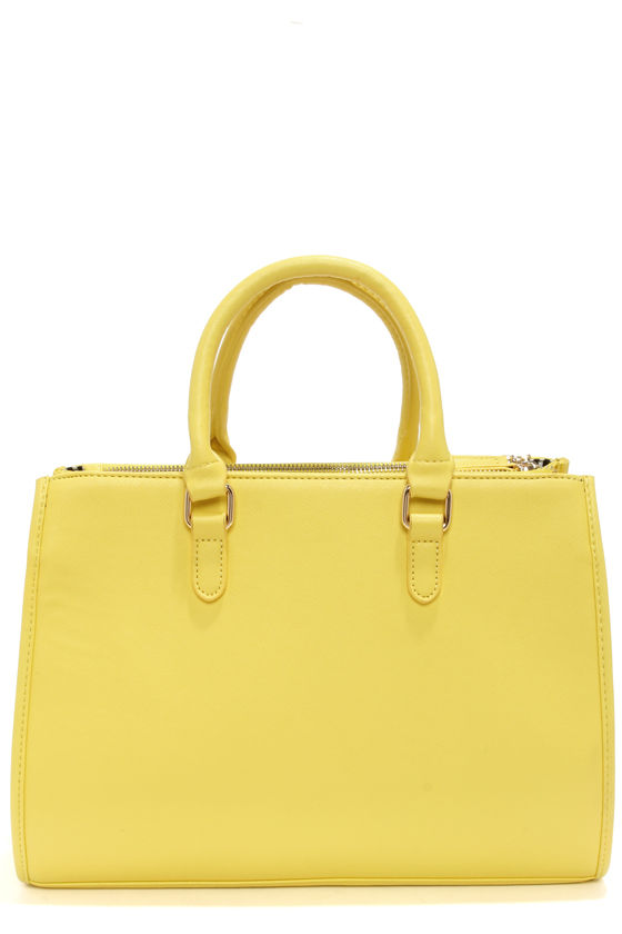 Bright Yellow Handbag Tote Bag Vegan Purse 43.00 Lulus