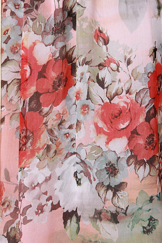 Floral Print Dress - Pink Dress - $73.00