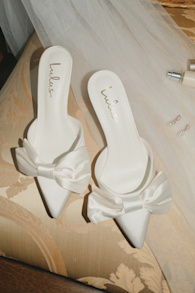 Lyle Ivory Satin Pointed-Toe Mules 1