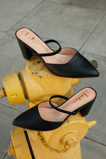 Maryna Black Pointed-Toe Mules 1
