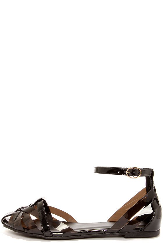 Cute Black Sandals - Strappy Sandals - Patent Sandals - $41.00 - Lulus