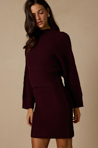 Toasty Times Dark Purple Long Sleeve Two-Piece Sweater Dress 6