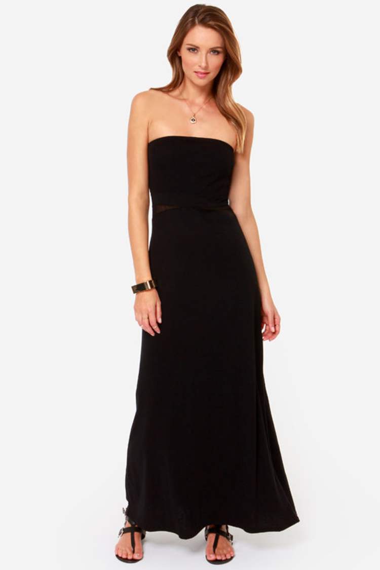 Hurley Tomboy Dress - Black Dress - Maxi Dress - Strapless Dress - $50.00