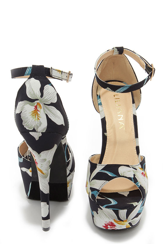 navy blue floral shoes