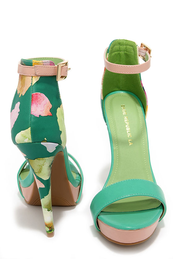 sea green high heels