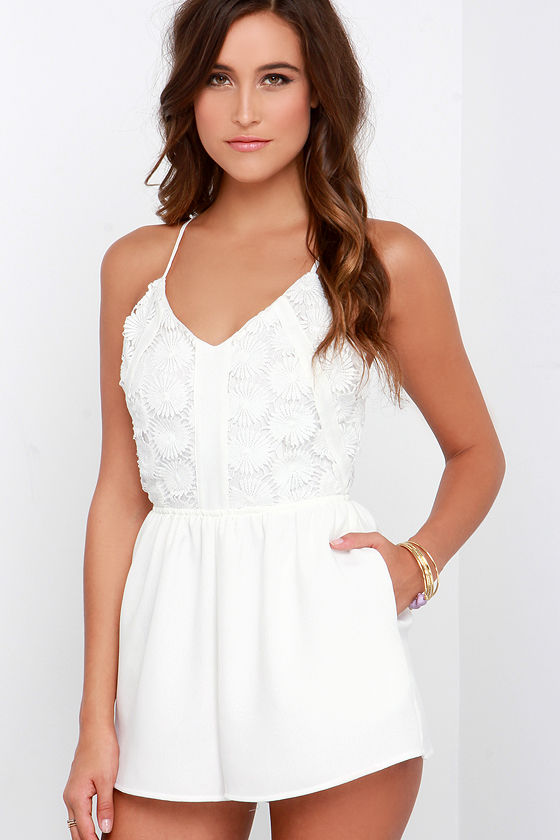 Ivory Romper Lace Romper White Romper 49 00