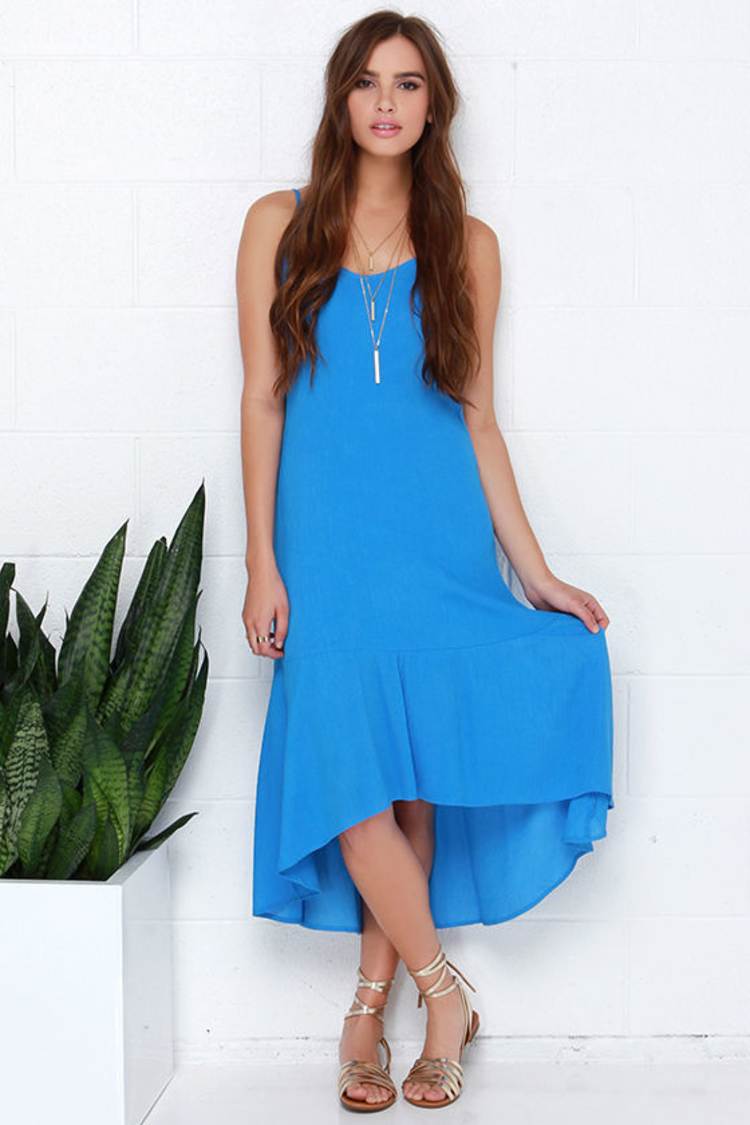 lulus blue midi dress Navy Blue Floral Sleeveless Midi Dress | Womens | Small (Available in XXS, XS, M, L, XL) | 100% Polyester