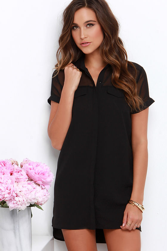 button up shift dress