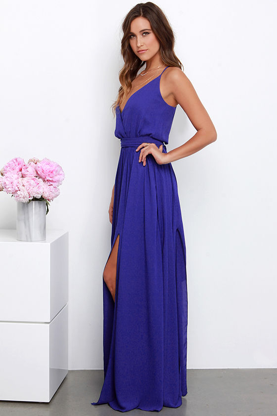 Elegant Indigo Dress - Maxi Dress - Indigo Gown - $96.00