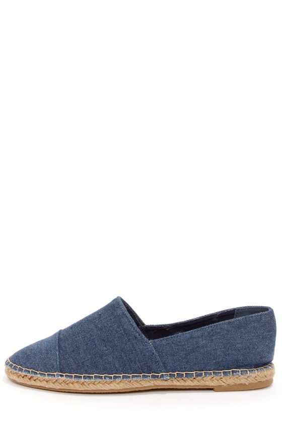 denim espadrille flats